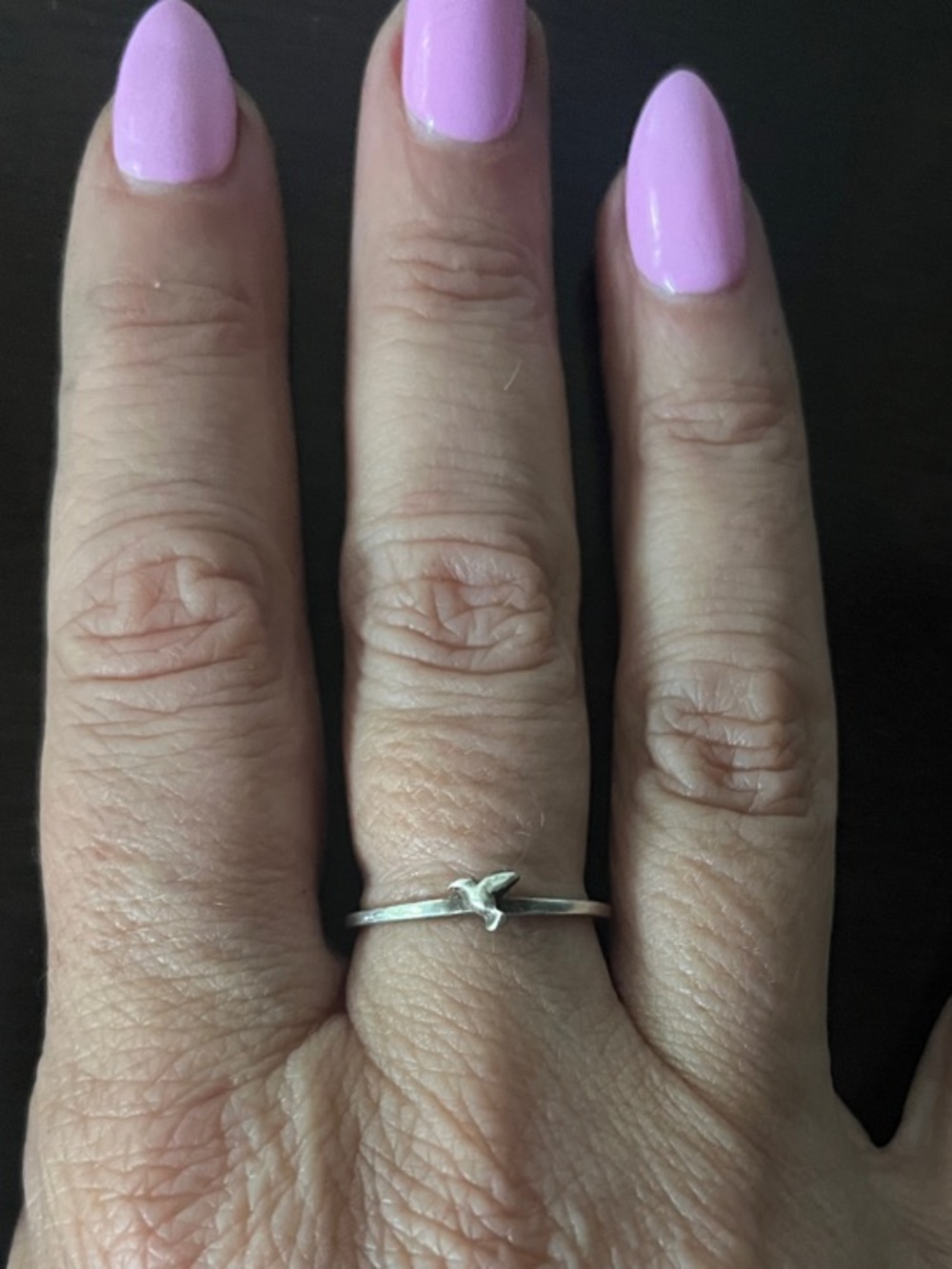 Hummingbird ring gold plated sterling silver delicate size 6 women’s jewelry